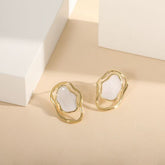 Irregular Hollow Epoxy 925 Sterling Silver Stud Earrings in Two Colors